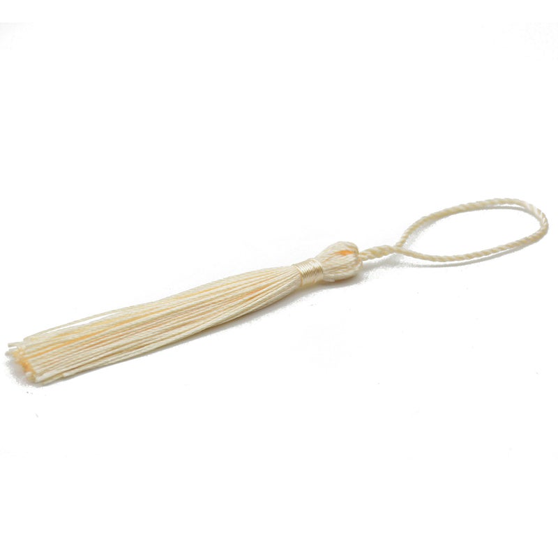 Makhry Tassels 100pcs Bookmark Tassels with Tight Knot 13cm/5 Inch for Crafts Bookmarks Jewelry Making Graduation Gifts DIY Phone Accessory (Cream) - Image 3
